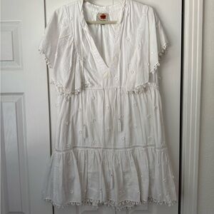 FARM Rio White Embroidered Mini Dress